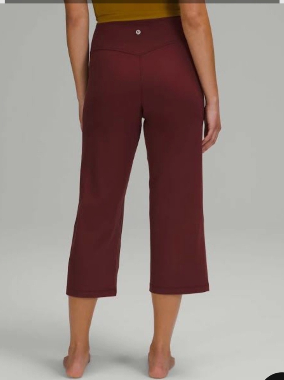 lululemon athletica Cropped Wide-Leg Pants in Deep Wine